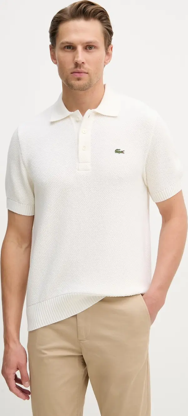 Lacoste Lacoste pletena polo majica muška s dodatkom vune