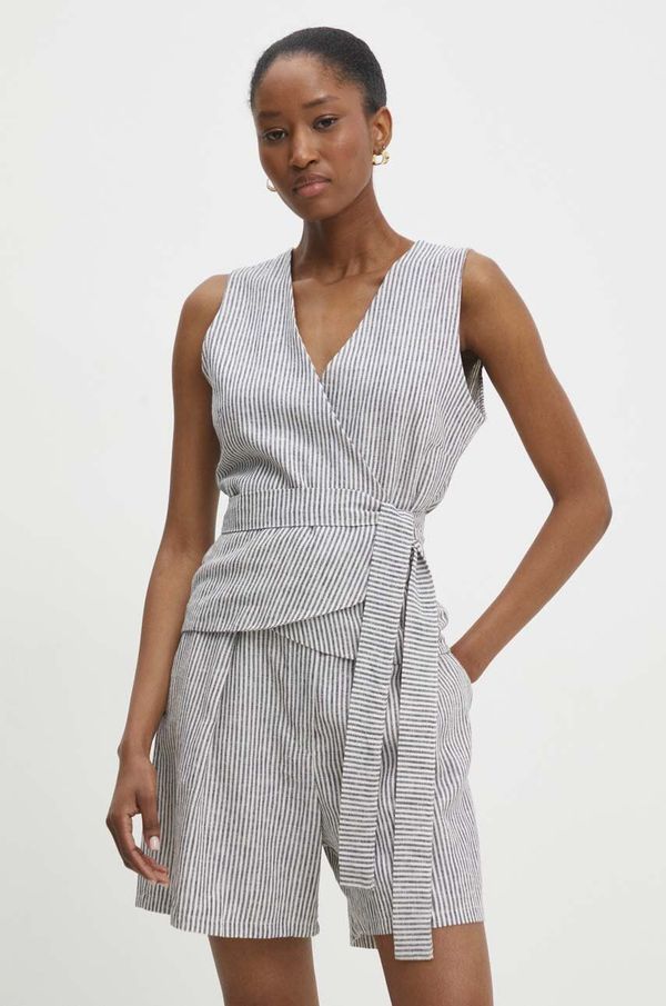 Answear Lab Lanena bluza Answear Lab s uzorkom