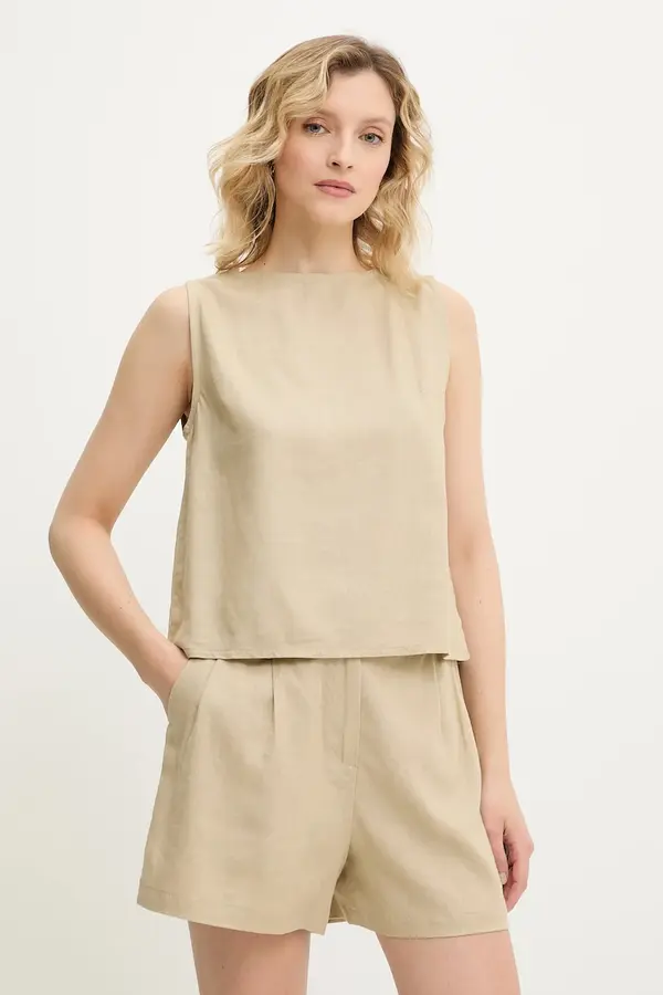 Answear.LAB Lanena bluza i kratke hlače Answear.LAB