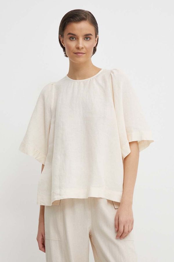 Seidensticker Lanena bluza Seidensticker boja: bež, bez uzorka, 60.136276