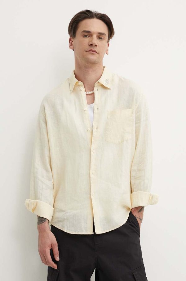 Diesel Lanena košulja Diesel S-EMIL boja: bež, regular, A12853.0LIAL