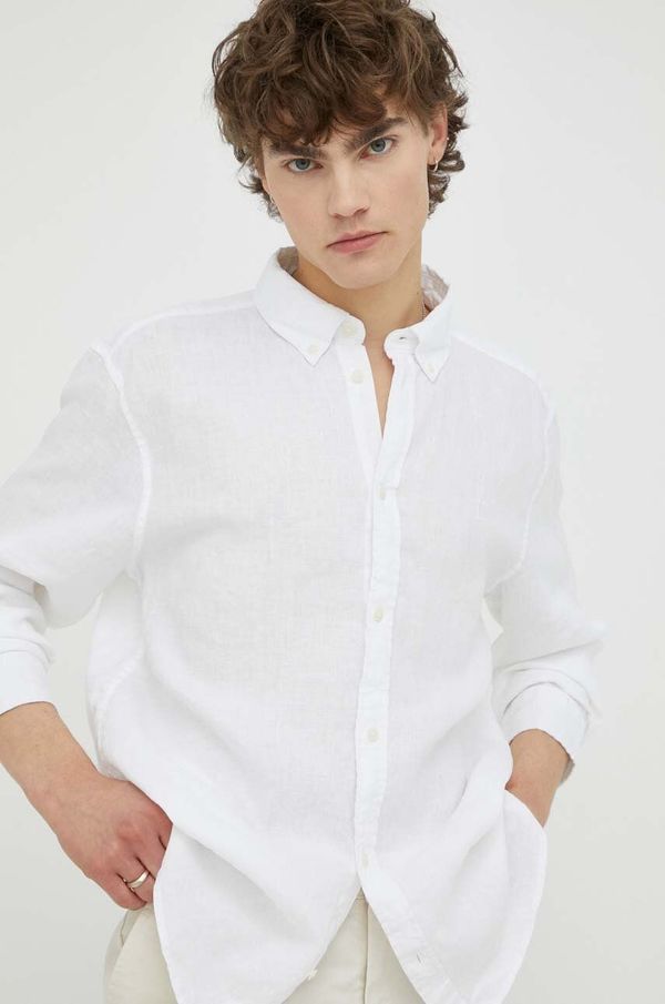 Les Deux Lanena košulja Les Deux boja: bijela, regular, LDM410150