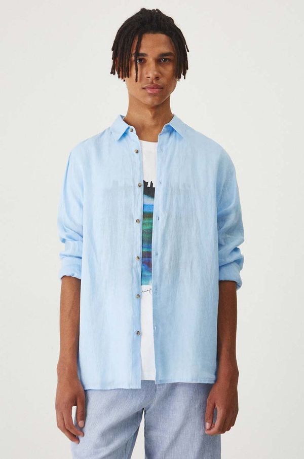 Medicine Lanena košulja Medicine za muškarce, regular, s klasičnim ovratnikom