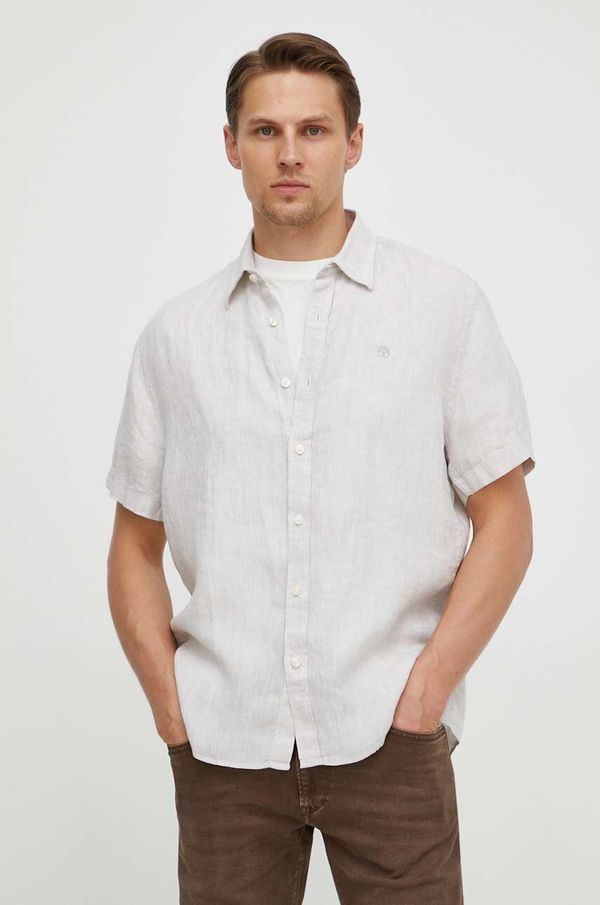 North Sails Lanena košulja North Sails boja: bež, relaxed, s talijanskim ovratnikom, 664302