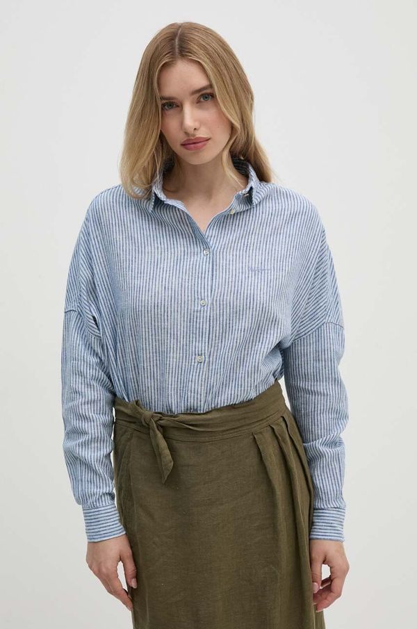 Pepe Jeans Lanena košulja Pepe Jeans MARCEL relaxed, s klasičnim ovratnikom, PL304870