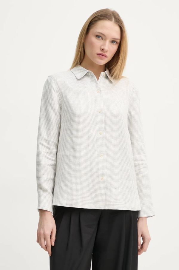 Theory Lanena košulja Theory boja: siva, regular, s klasičnim ovratnikom, O1103507