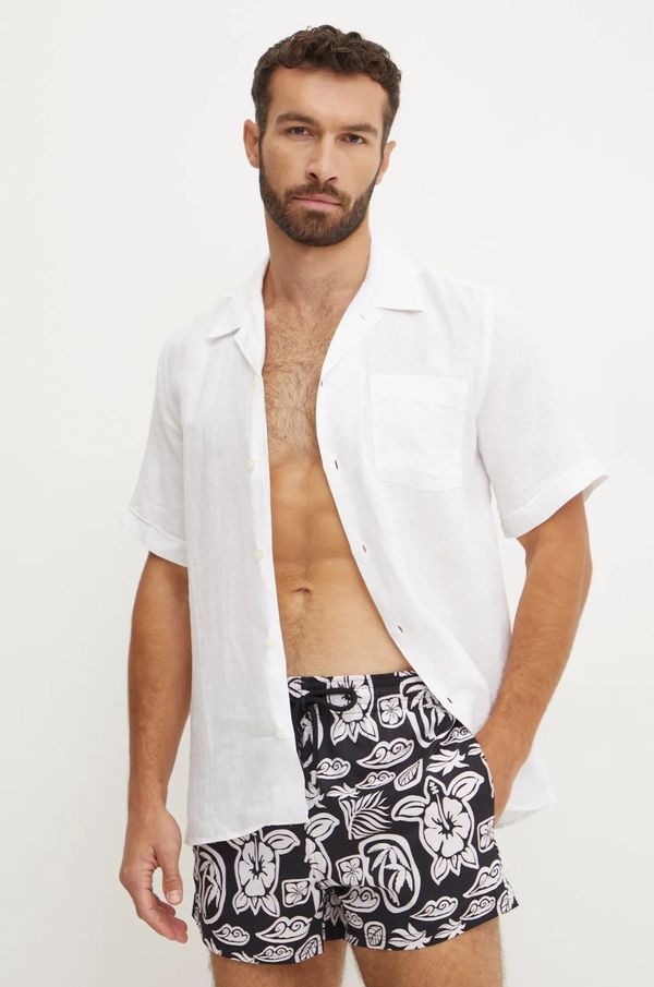 Vilebrequin Lanena košulja Vilebrequin CHARLI boja: bijela, regular, HARH9U10