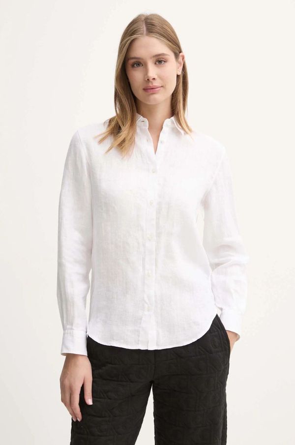 Vilebrequin Lanena košulja Vilebrequin FONDANT boja: bijela, regular, s klasičnim ovratnikom, FONU3U00