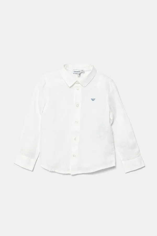 Emporio Armani Lanena košulja za bebe Emporio Armani