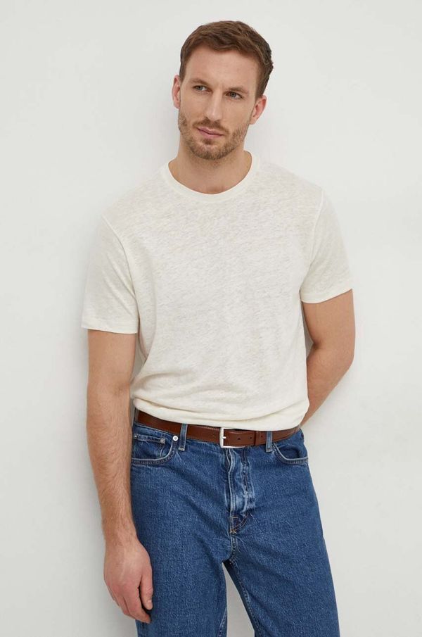 Paul&Shark Lanena majica kratkih rukava Paul&Shark boja: bež, bez uzorka