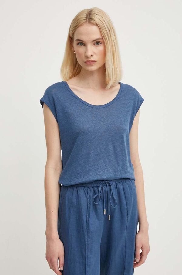 United Colors of Benetton Lanena majica kratkih rukava United Colors of Benetton boja: plava