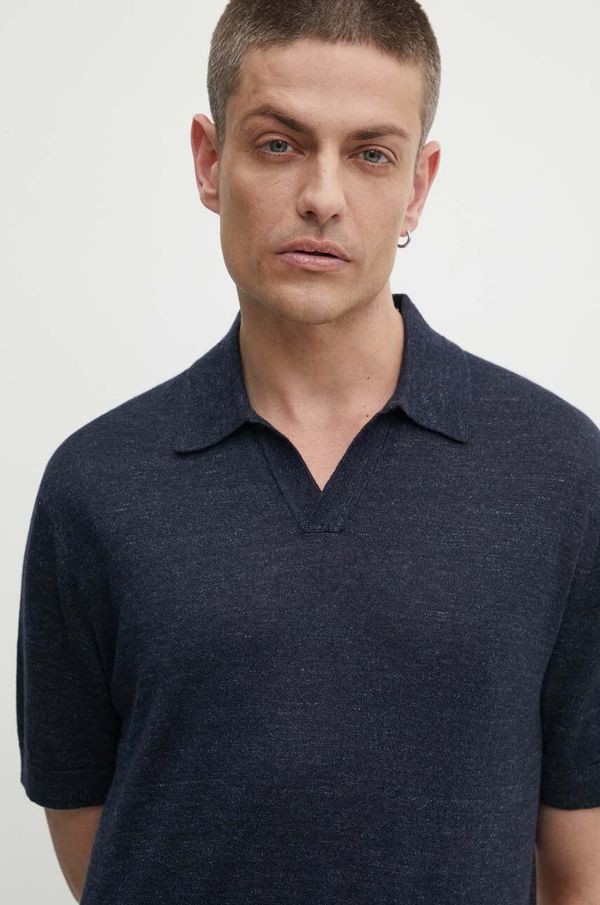 Theory Lanena polo majica Theory boja: tamno plava, bez uzorka, N0483701