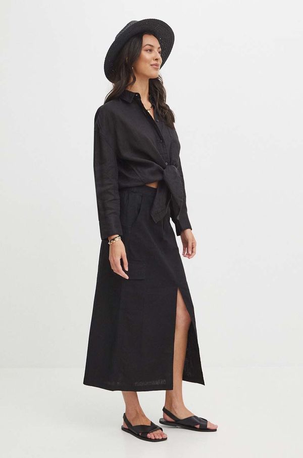 Medicine Lanena suknja Medicine boja: crna, maxi, ravna