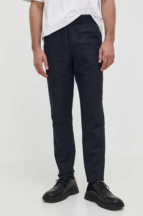 Samsoe Samsoe Lanene hlače Samsoe Samsoe boja: bež, uski kroj