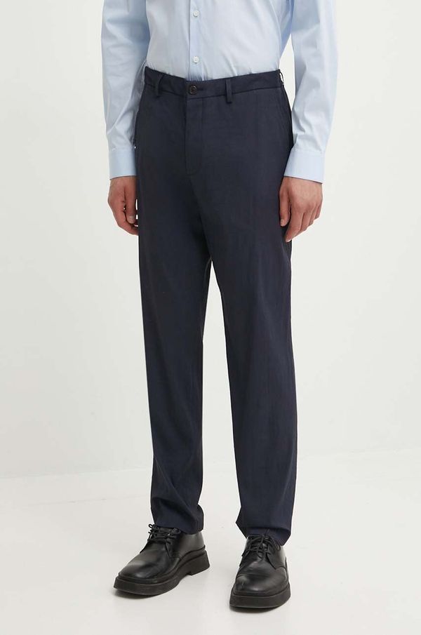 Theory Lanene hlače Theory boja: tamno plava, ravni kroj