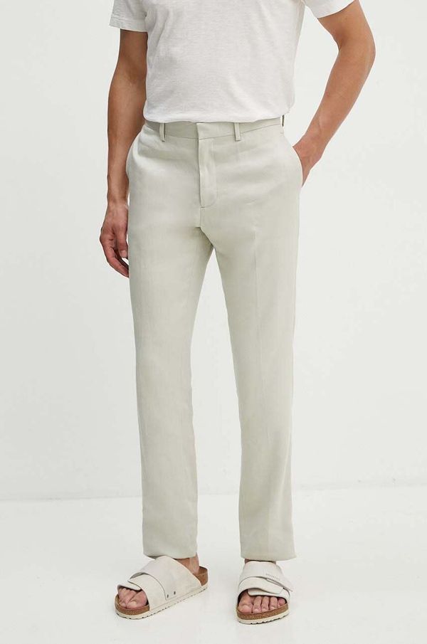 Theory Lanene hlače Theory boja: zelena, uski kroj, O0473202