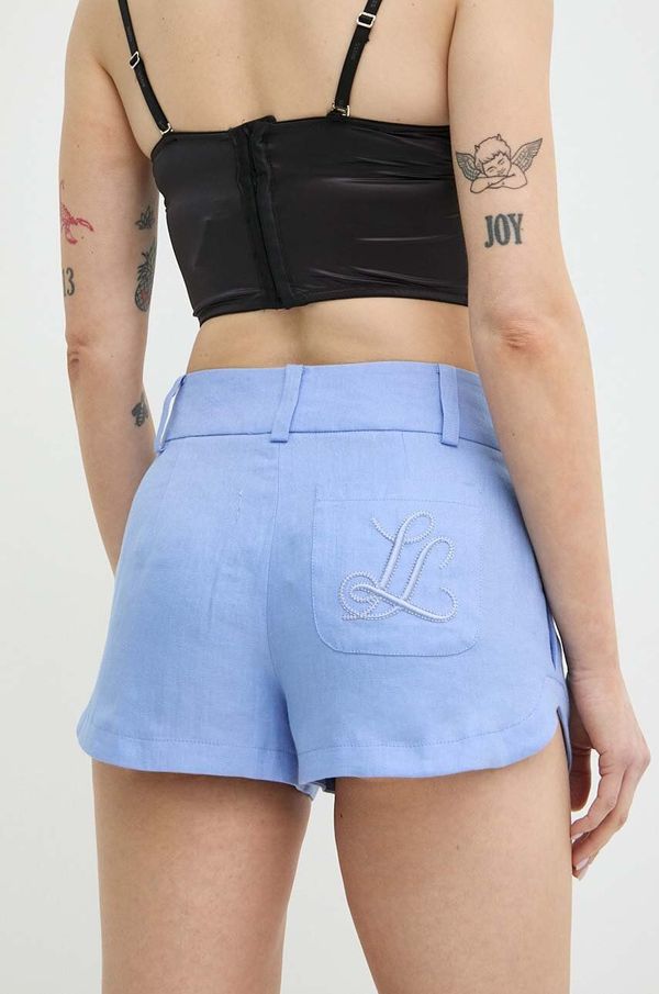 Luisa Spagnoli Lanene kratke hlače Luisa Spagnoli AUSILIO bez uzorka, srednje visoki struk, 541135