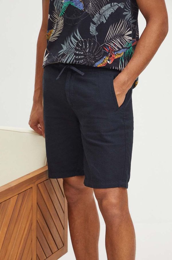 Medicine Lanene kratke hlače Medicine za muškarce, boja: tamno plava