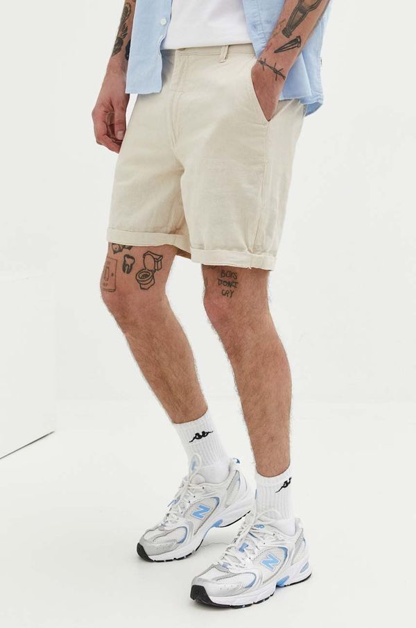 Solid Lanene kratke hlače Solid boja: bež