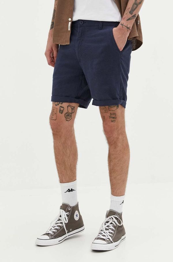 Solid Lanene kratke hlače Solid boja: tamno plava