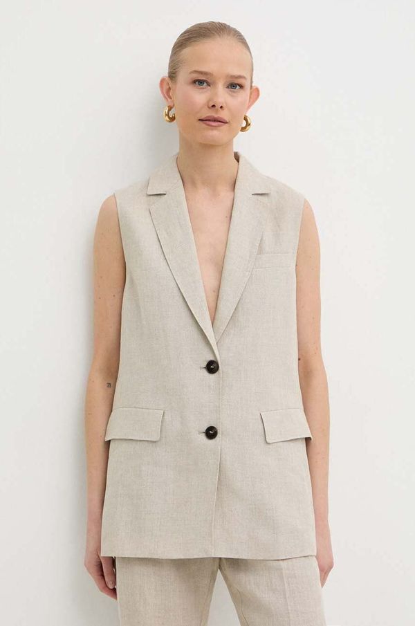 Marella Laneni prsluk Marella boja: bež, jednoredno zakopčavanje, 2413281022200