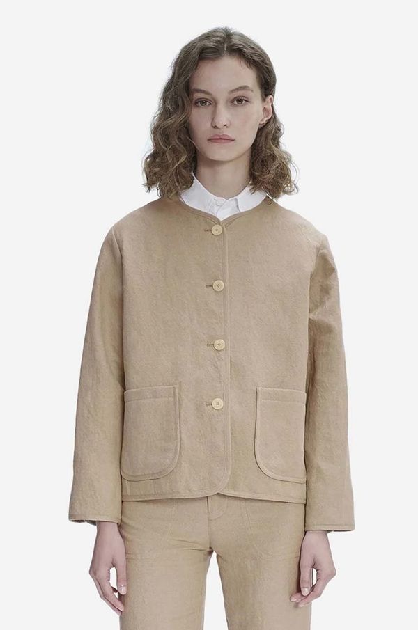 A.P.C. Laneni sako A.P.C. Blouson Katia boja: bež, oversize, bez uzorka, LIAEO-F02803 BEIGE