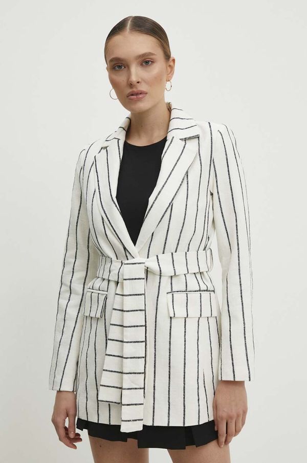 Answear Lab Laneni sako Answear Lab boja: bijela, jednoredno zakopčavanje, s uzorkom