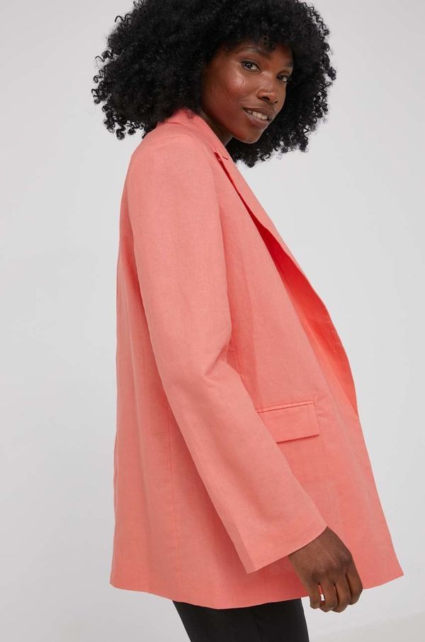 Answear Lab Laneni sako Answear Lab boja: narančasta, bez zakopčavanja, bez uzorka