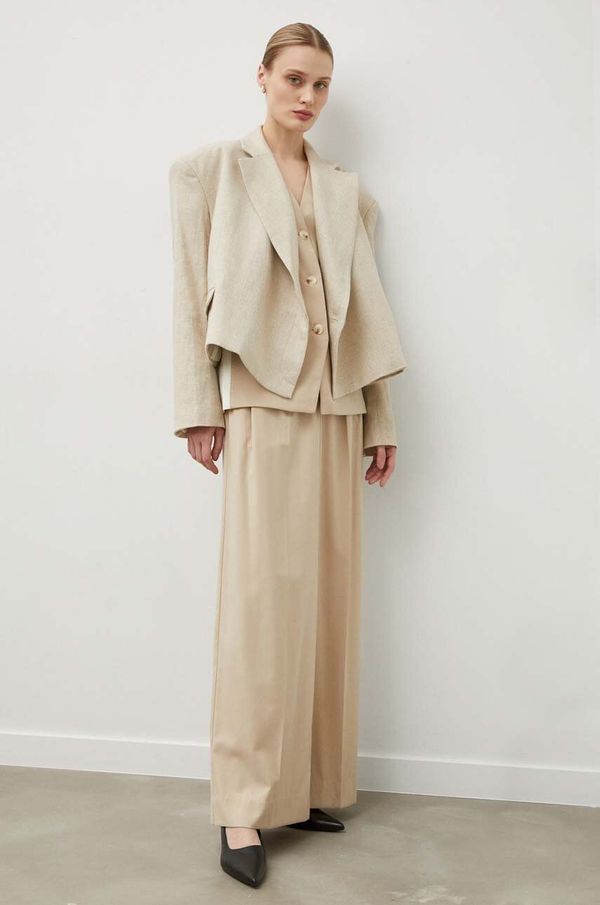 Remain Laneni sako Remain boja: bež, oversize, bez uzorka