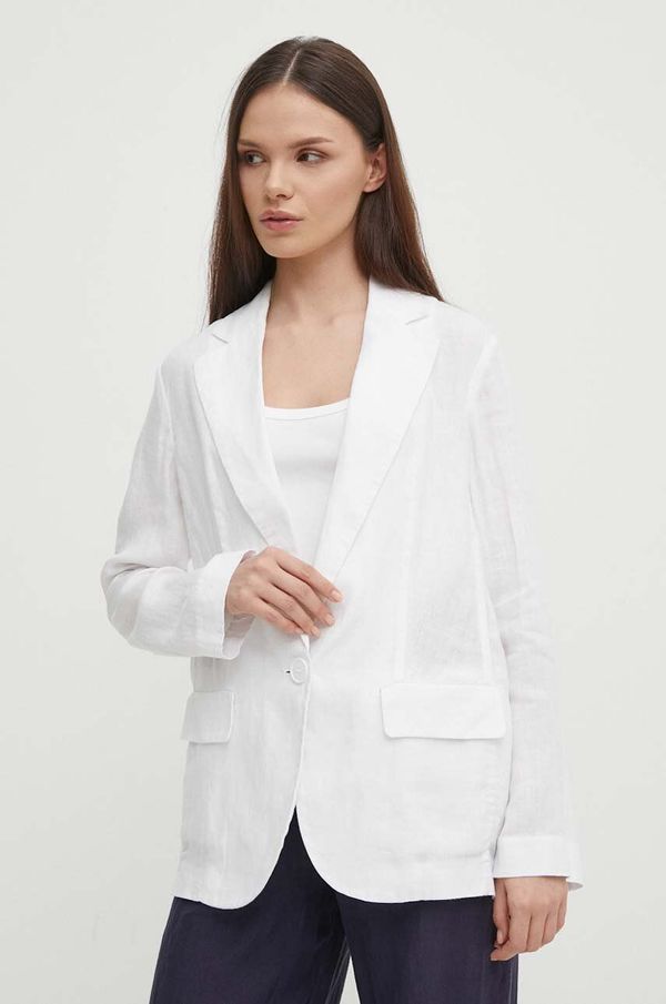 Sisley Laneni sako Sisley boja: bijela, jednoredno zakopčavanje, bez uzorka
