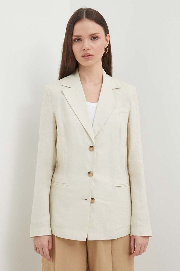 United Colors of Benetton Laneni sako United Colors of Benetton boja: bež, jednoredno zakopčavanje, bez uzorka