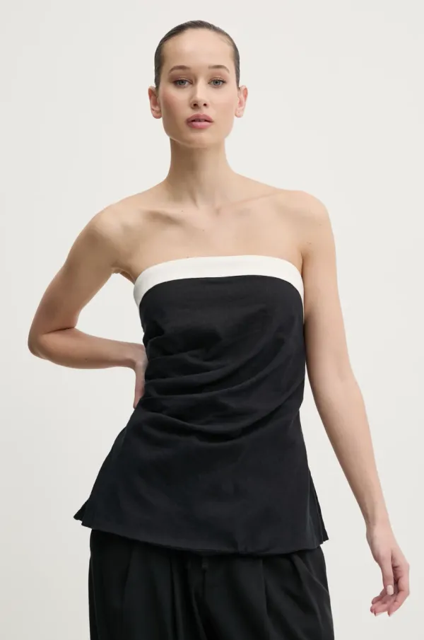 Abercrombie & Fitch Laneni top Abercrombie & Fitch boja: crna, bez uzorka, KI140-5047