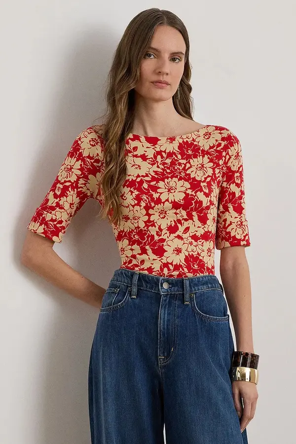 Lauren Ralph Lauren Lauren Ralph Lauren basic majica kratkih rukava za žene s pamukom