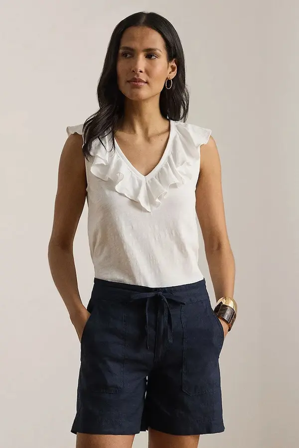 Lauren Ralph Lauren Lauren Ralph Lauren bluza s volanima za žene od pamuka