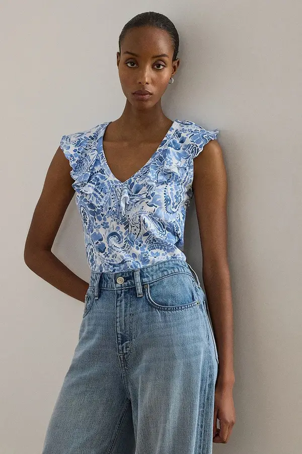 Lauren Ralph Lauren Lauren Ralph Lauren bluza s volanima ženska pamučna