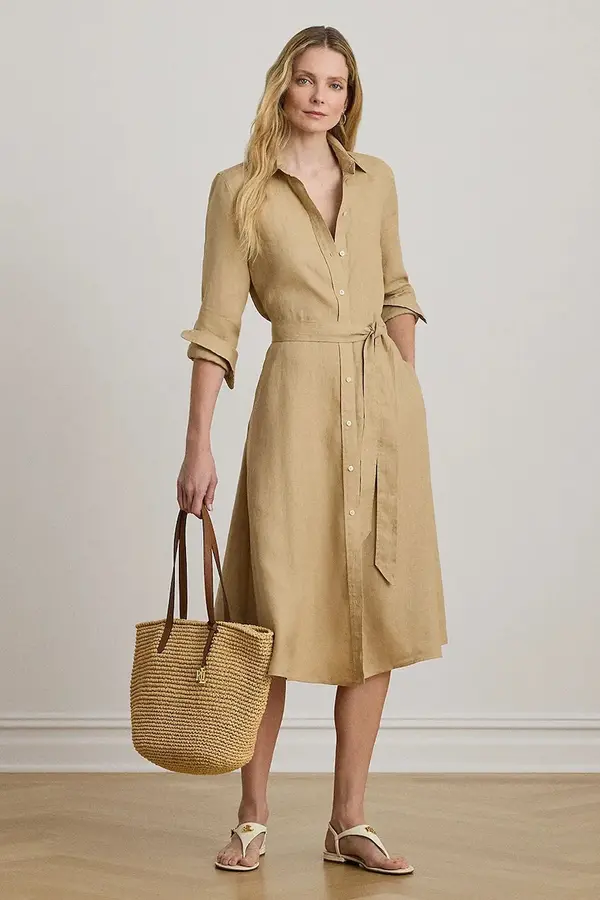 Lauren Ralph Lauren Lauren Ralph Lauren haljina u stilu košulje od lana