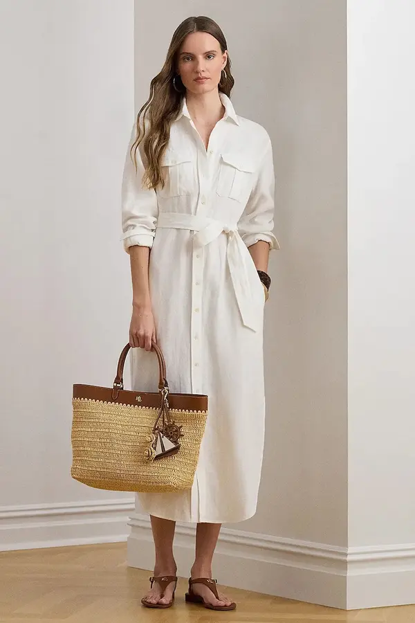 Lauren Ralph Lauren Lauren Ralph Lauren haljina u stilu košulje od lana