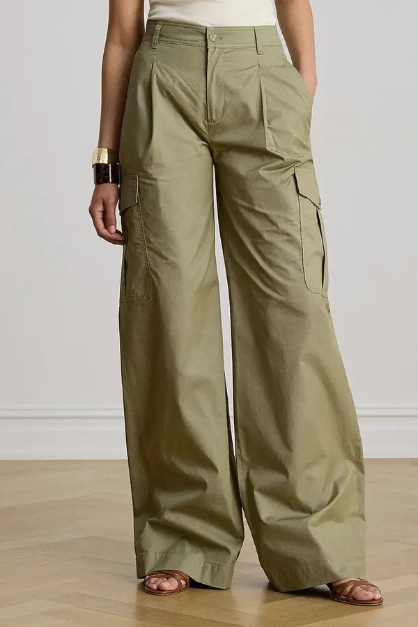 Lauren Ralph Lauren Lauren Ralph Lauren hlače cargo ženske pamučne