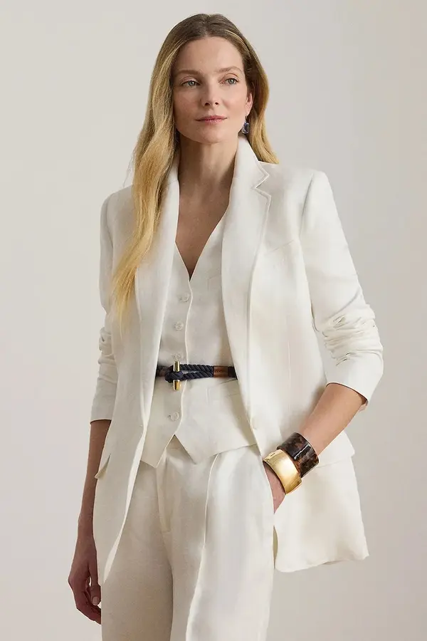 Lauren Ralph Lauren Lauren Ralph Lauren jednoredni sako ženski laneni