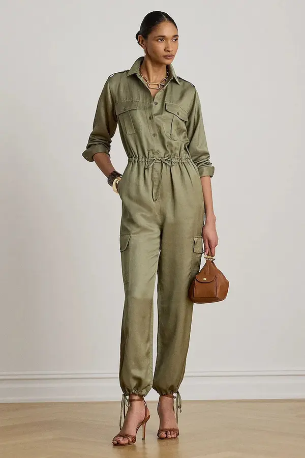 Lauren Ralph Lauren Lauren Ralph Lauren kombinezon za žene s dodatkom lana