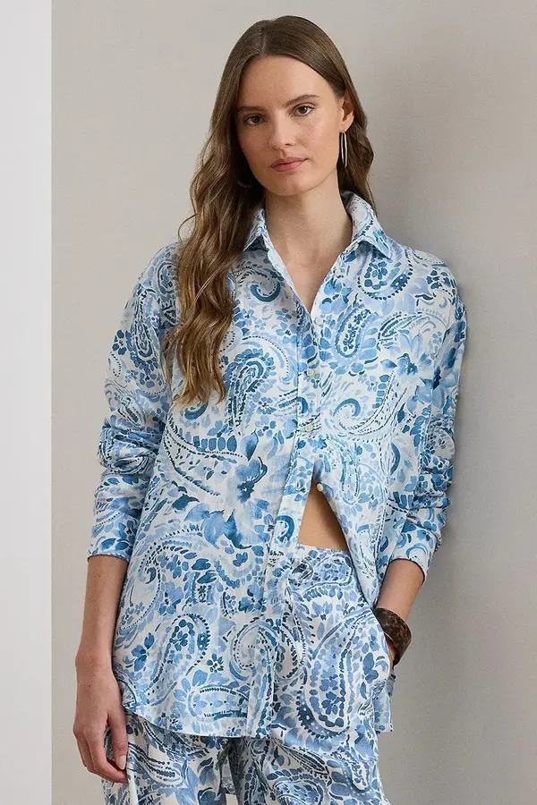 Lauren Ralph Lauren Lauren Ralph Lauren košulja ženska od lana