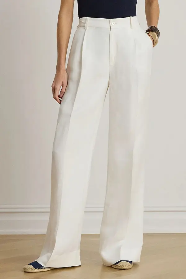 Lauren Ralph Lauren Lauren Ralph Lauren palazzo hlače za žene s lanom