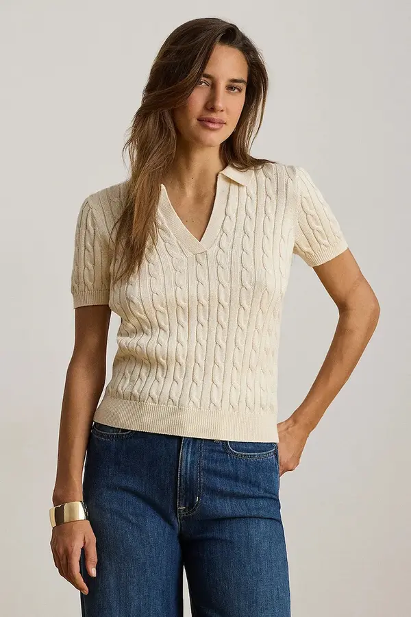 Lauren Ralph Lauren Lauren Ralph Lauren pulover kratkih rukava ženski s viskozom