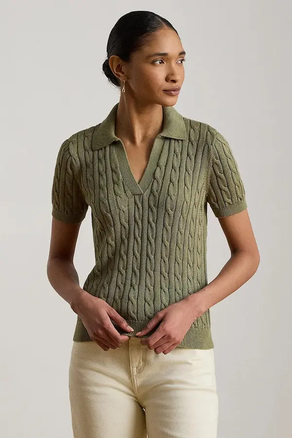 Lauren Ralph Lauren Lauren Ralph Lauren pulover kratkih rukava ženski s viskozom