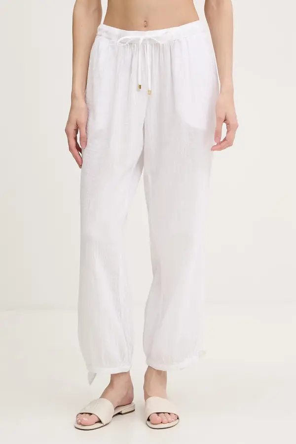 Lauren Ralph Lauren Lauren Ralph Lauren ravne ženske pamučne hlače