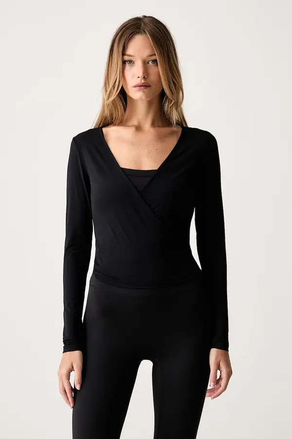 Le Privé Le Privé bluza na preklop za žene SOFTSKIN BALLET TOP