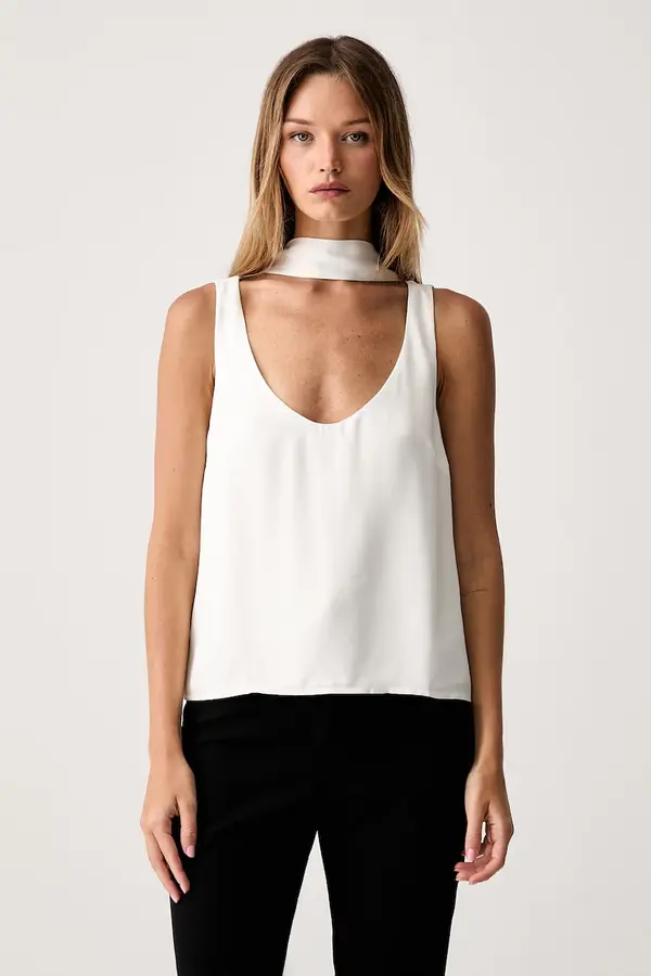 Le Privé Le Privé bluza s naramenicama za žene od viskoze PAULETTE TOP BLANC