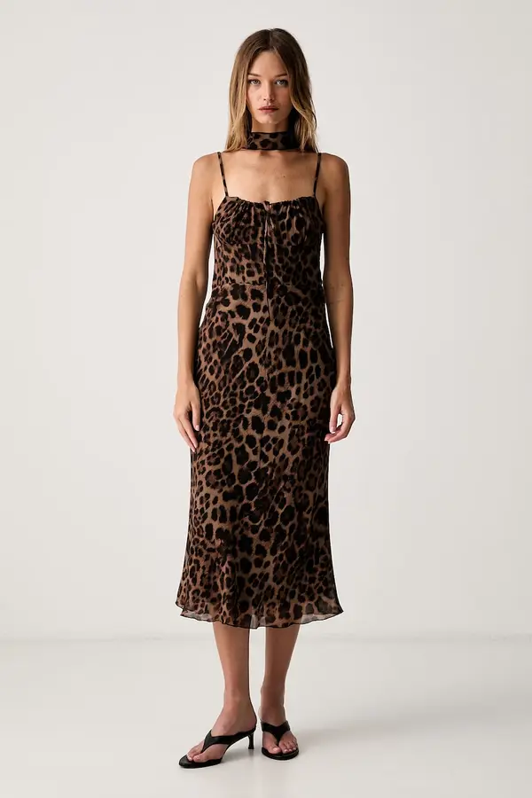 Le Privé Le Privé ljetna haljina od viskoze JANELLE CHIFFON LEOPARD