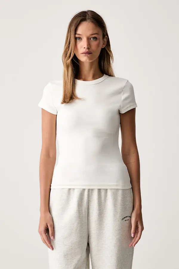 Le Privé Le Privé majica za žene od pamuka s elastanom BABY T-SHIRT BLANC