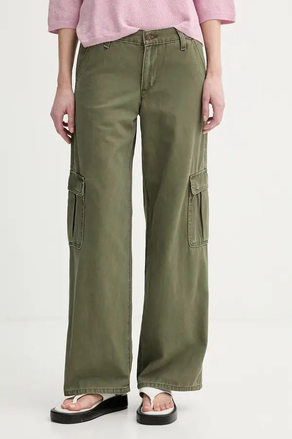 Levi's Levi's hlače cargo ženske pamučne SUPERLOW LOOSE CARGO ND